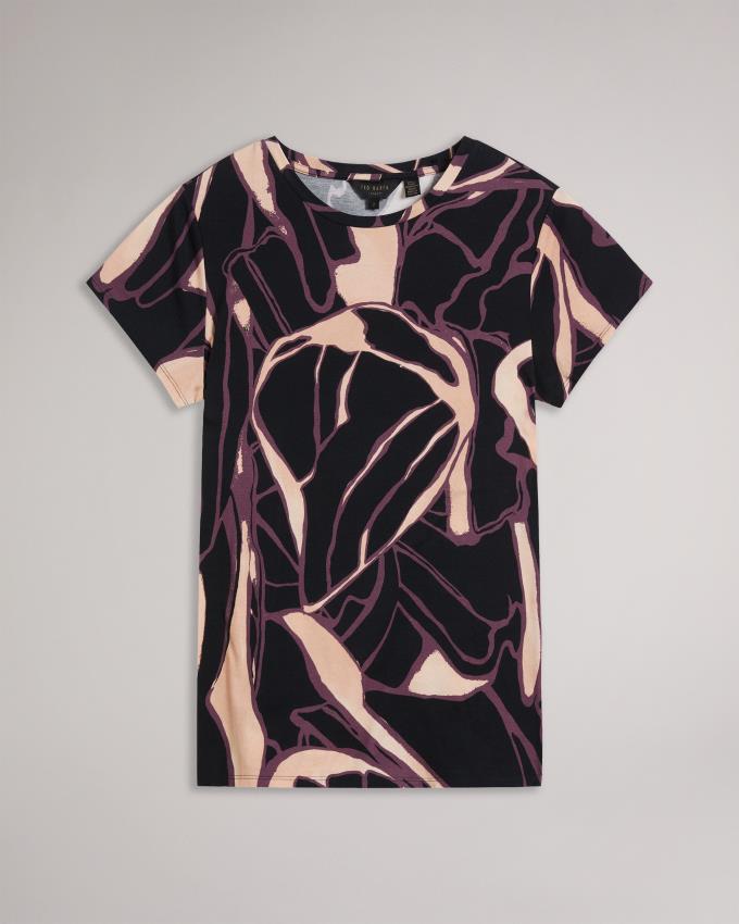 T-Shirt Ted Baker Abstract Fitted Beige Rose Femme | OBV-45160919